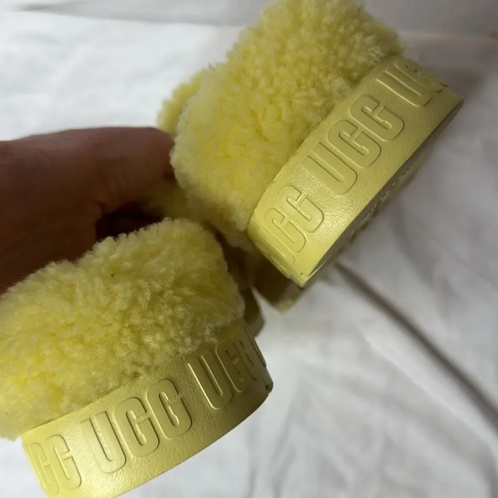 Ugg Fluffita Sherpa Slides In Margarita Yellow. Size 11. NWT.